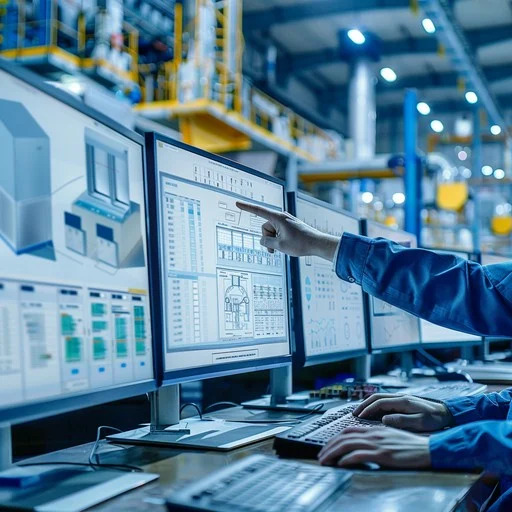 Planta industrial con monitoreo técnico